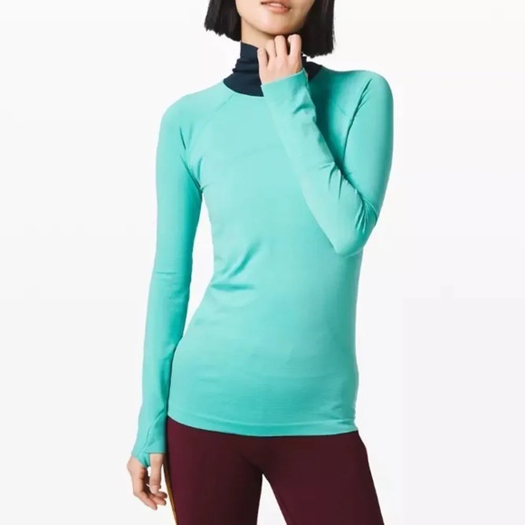 Lululemon run swiftly tech break‎ new  ground turtleneck long sleeve top 2 rare - Picture 1 of 12